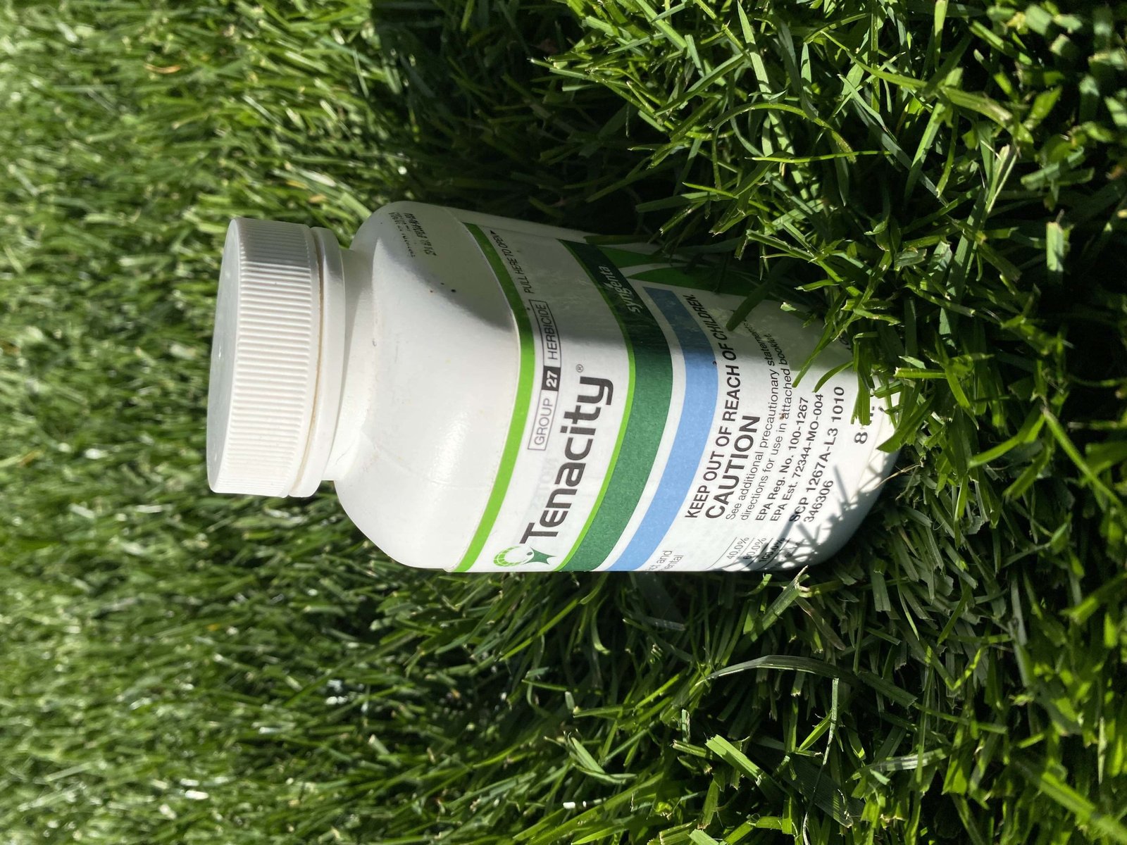 Bottle of Tenacity mesotrione herbicide