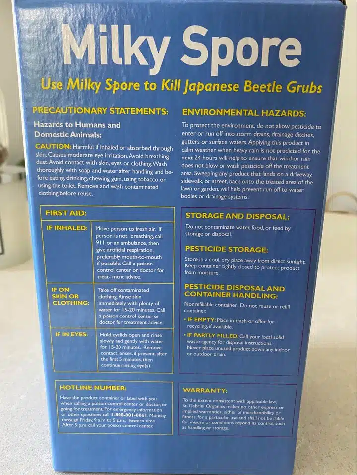 Back Box Milky Spore Natural Grub Control